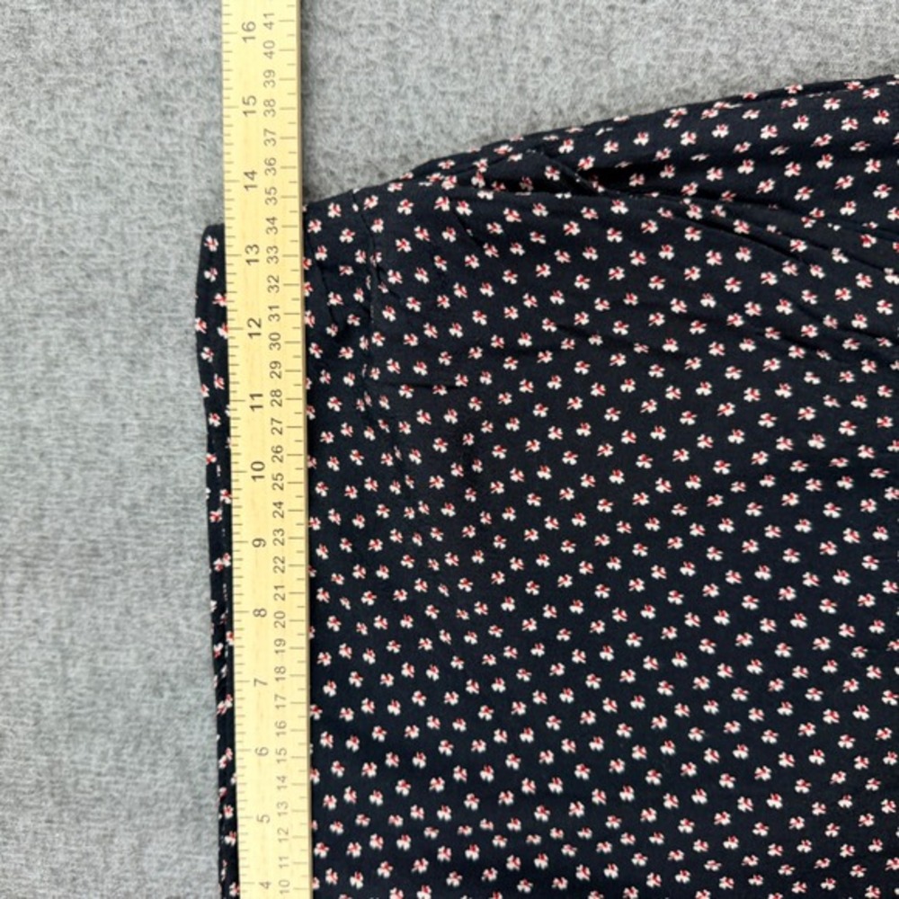 Abercrombie & Fitch Midi Skirt Women's S Small Petite Black Floral Side Slit HR - Picture 5 of 7